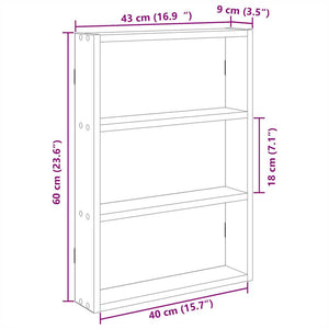 Ράφι τοίχου από σκυρόδεμα γκρι 43x9x60 cm Κατασκευασμένο ξύλο - Pakobazaar