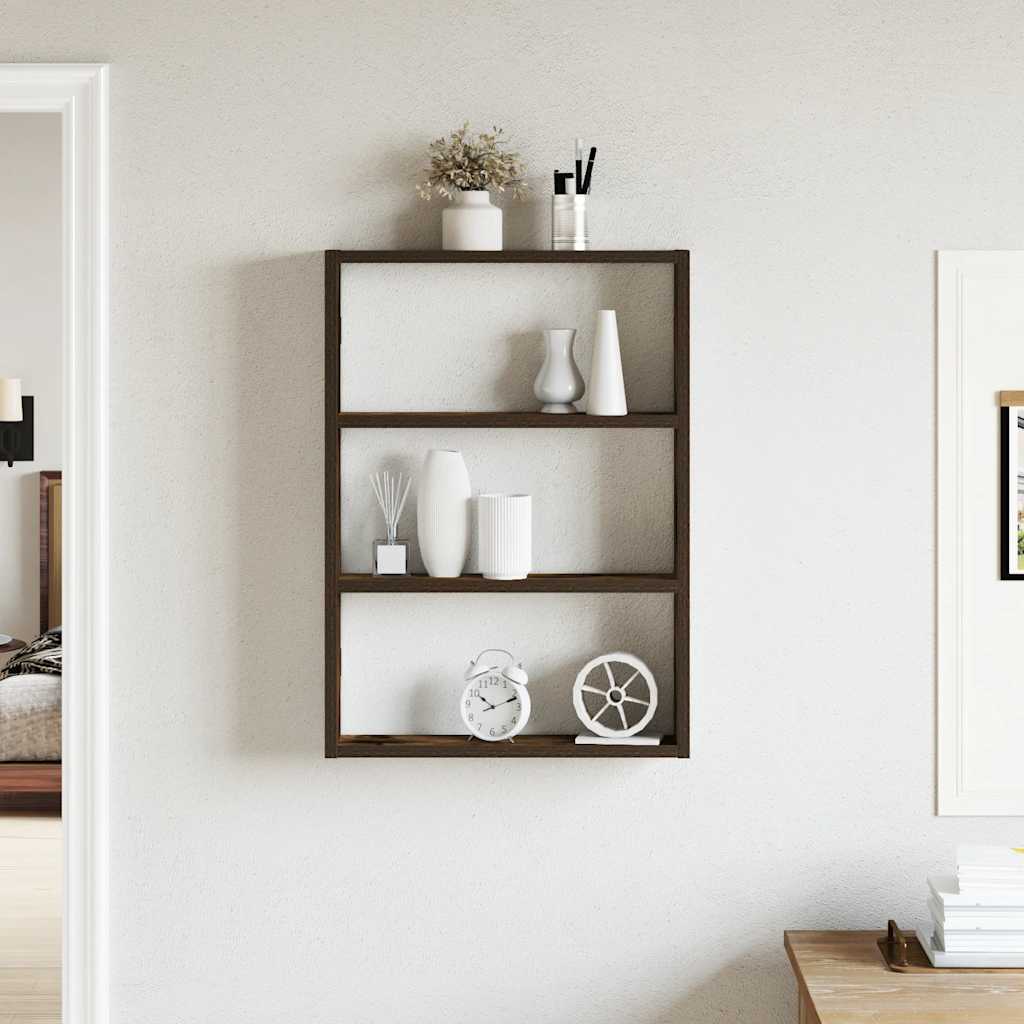 Ράφι τοίχου  Καπνιστή βελανιδιά 43x9x60 cm Κατασκευασμένο ξύλο - Pakobazaar
