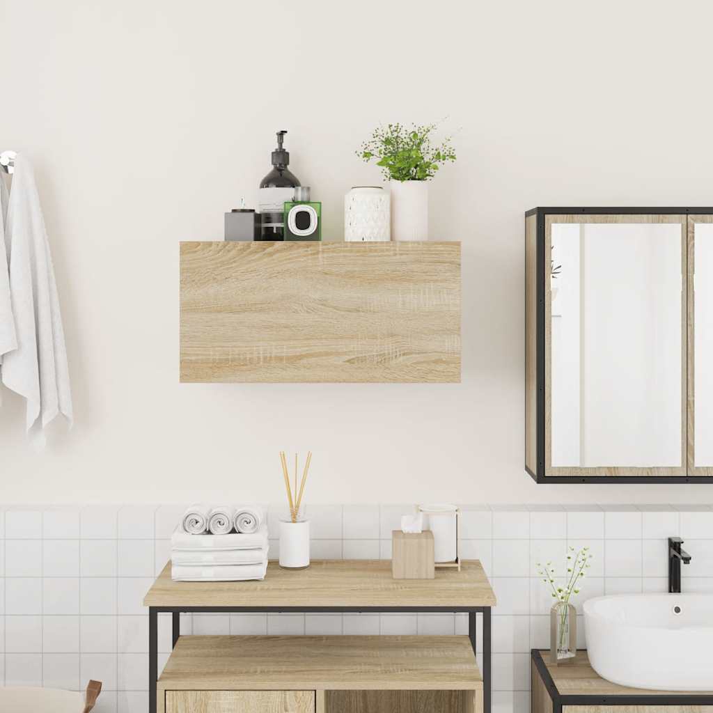 ντουλάπι τοίχου μπάνιου Δρυς sonoma 60x25x30 cm Μηχανική ξυλεία