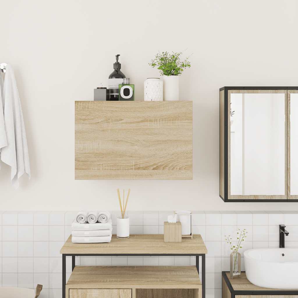 Ντουλάπι τοίχου μπάνιου Sonoma Oak 60x25x40 cm Ξύλινη κατασκευή - Pakobazaar