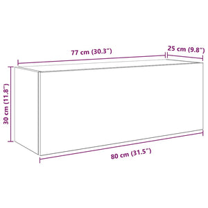 ντουλάπι τοίχου μπάνιου μαύρο 80x25x30 cm κατασκευασμένο ξύλο