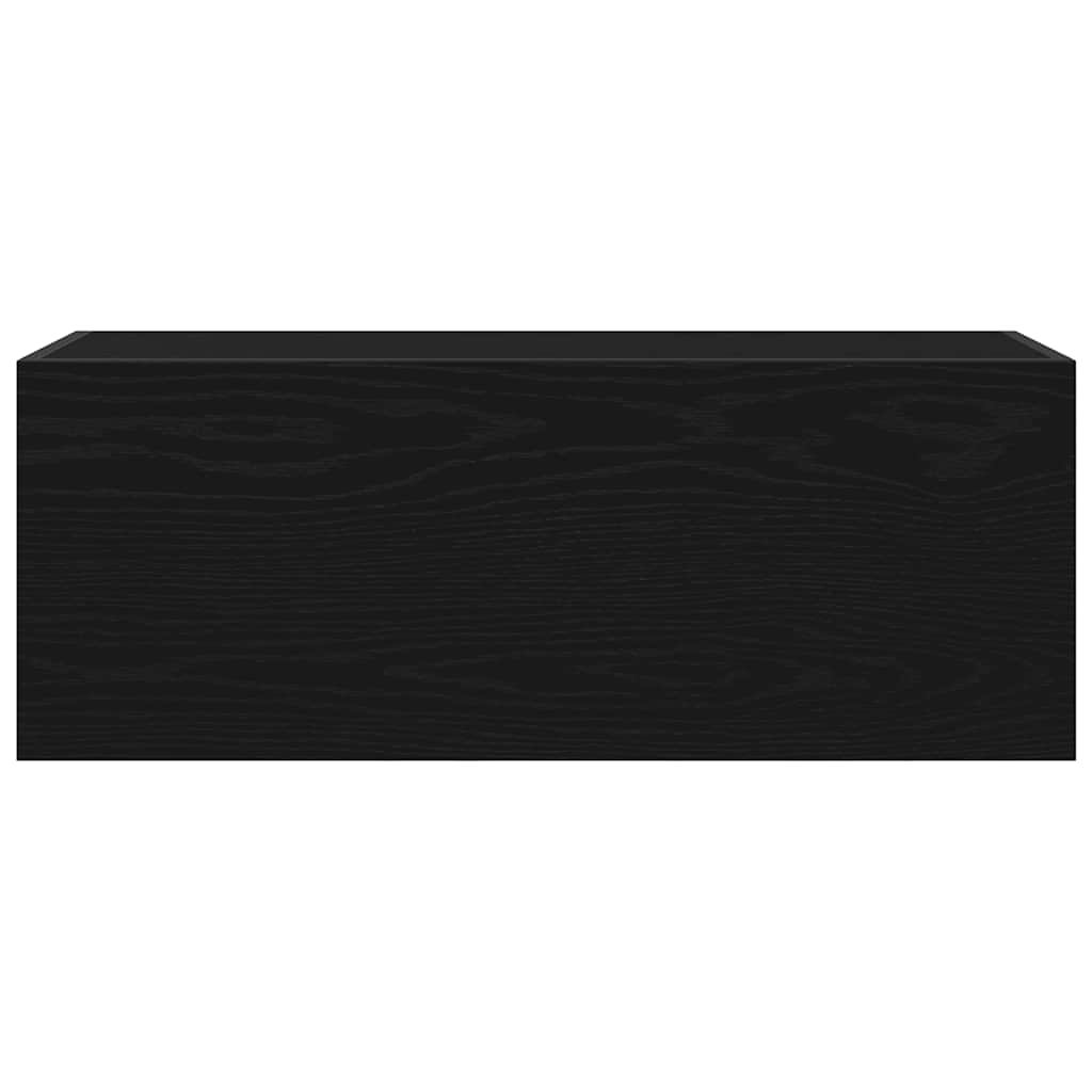 ντουλάπι τοίχου μπάνιου μαύρο 80x25x30 cm κατασκευασμένο ξύλο