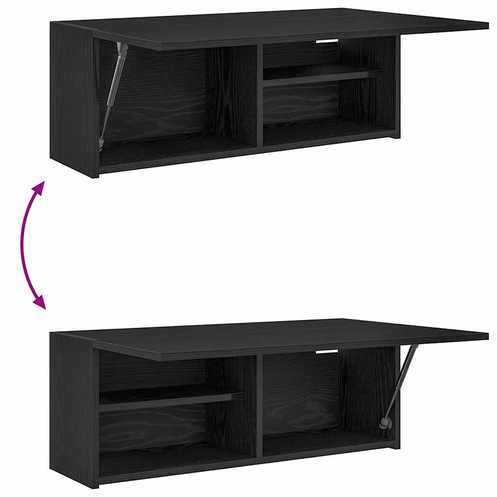 ντουλάπι τοίχου μπάνιου μαύρο 80x25x30 cm κατασκευασμένο ξύλο