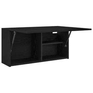 ντουλάπι τοίχου μπάνιου μαύρο 80x25x40 cm κατασκευασμένο ξύλο