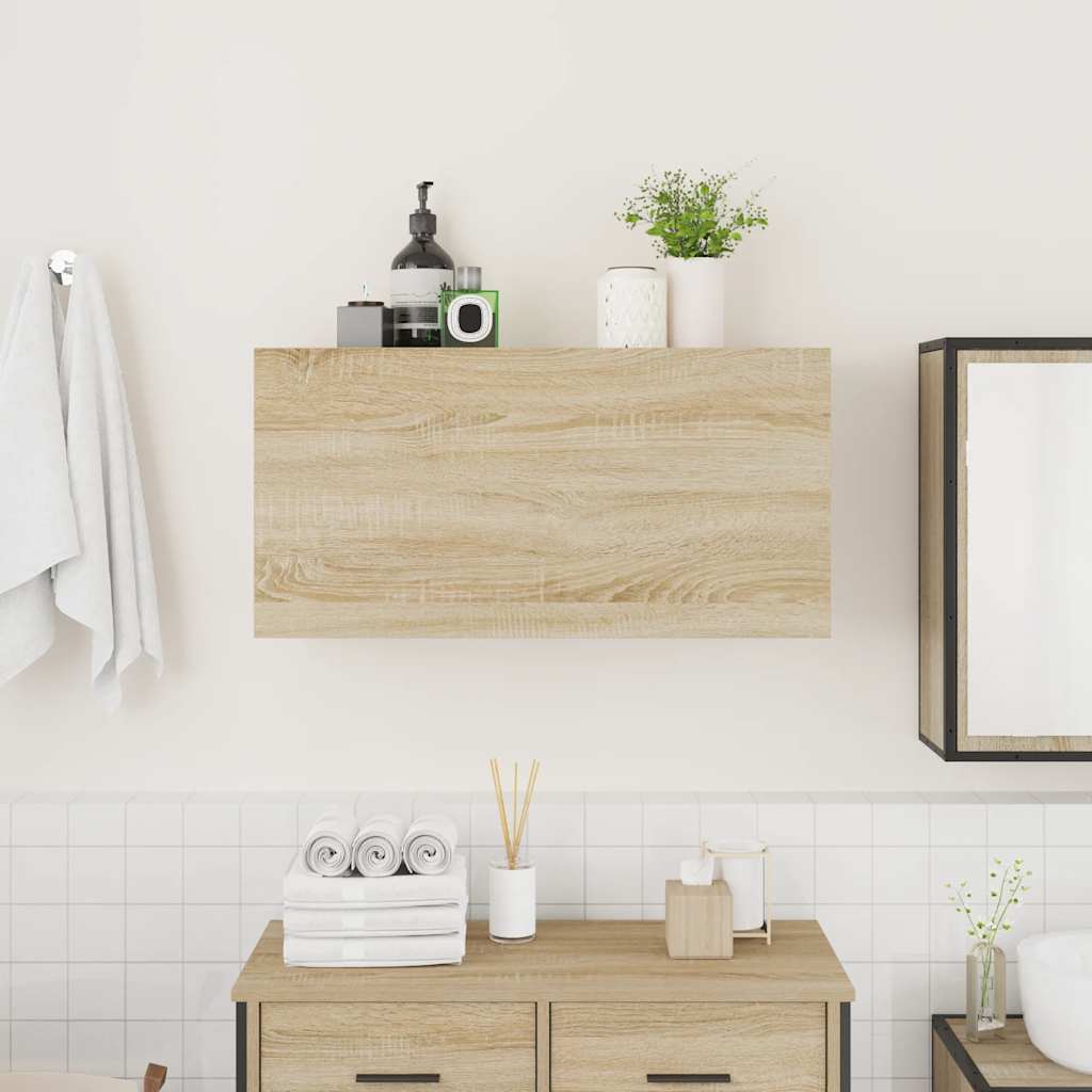 Ντουλάπι τοίχου μπάνιου Sonoma Oak 80x25x40 cm - Pakobazaar