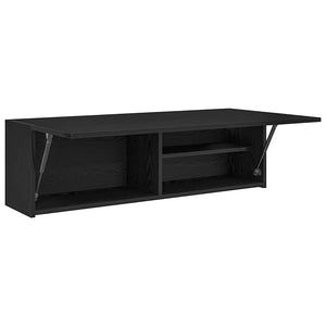ντουλάπι τοίχου μπάνιου μαύρο 100x25x30 cm κατασκευασμένο ξύλο - Pakobazaar
