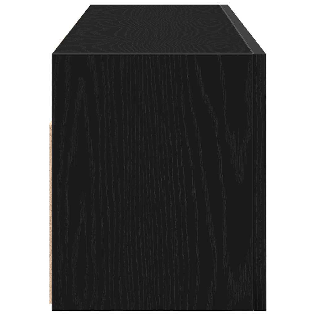 ντουλάπι τοίχου μπάνιου μαύρο 100x25x30 cm κατασκευασμένο ξύλο - Pakobazaar