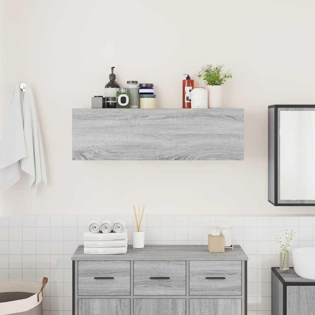 Ντουλάπι τοίχου μπάνιου Γκρι Sonoma 100x25x30 cm
