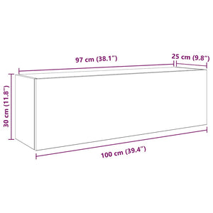 Ντουλάπι τοίχου μπάνιου Γκρι Sonoma 100x25x30 cm