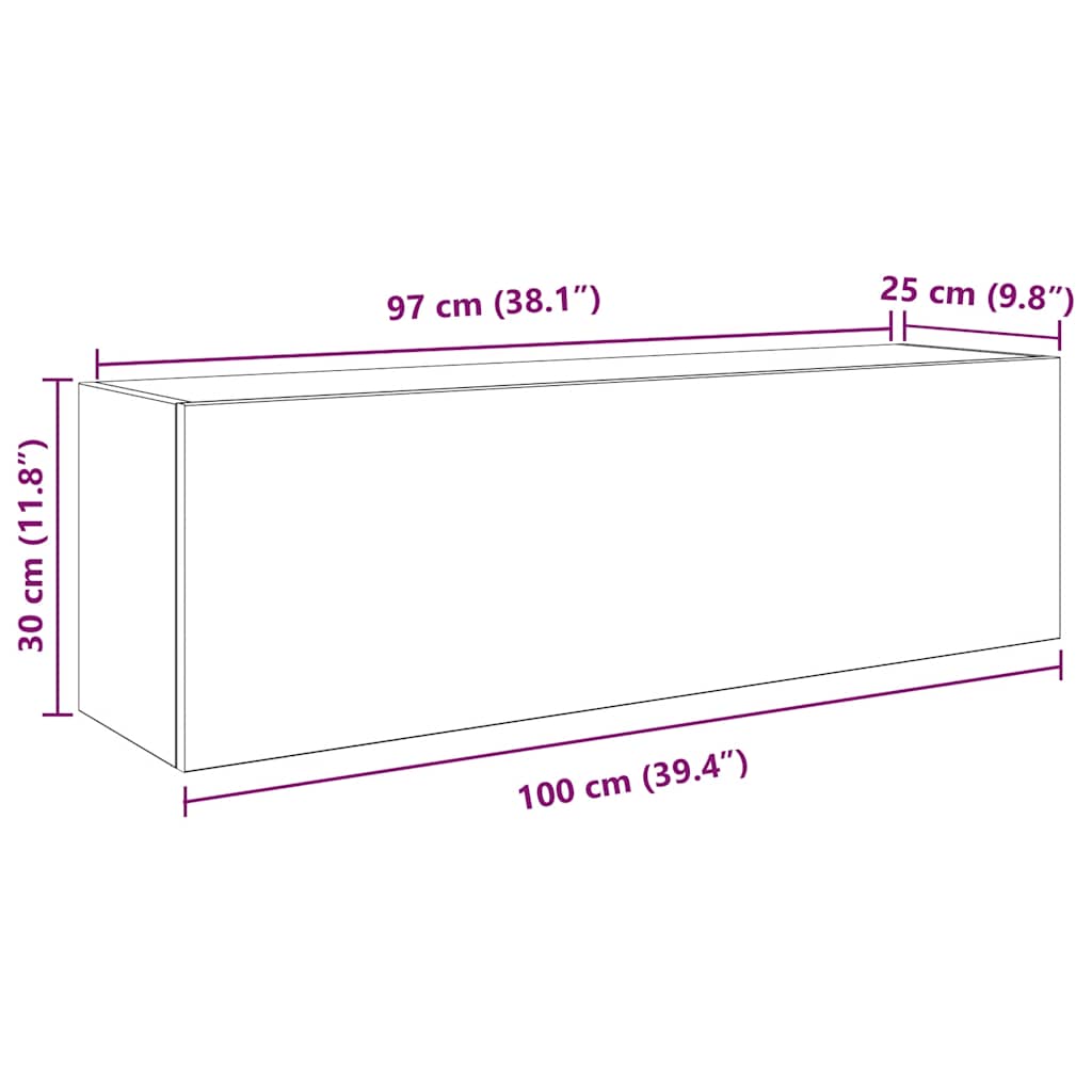 ντουλάπι τοίχου μπάνιου καφέ δρυς 100x25x30 cm