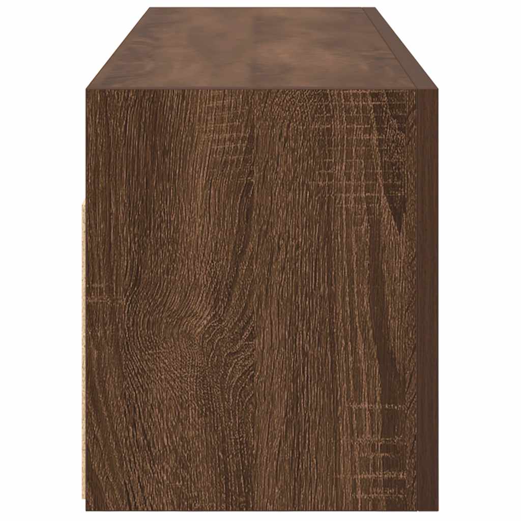 ντουλάπι τοίχου μπάνιου καφέ δρυς 100x25x30 cm