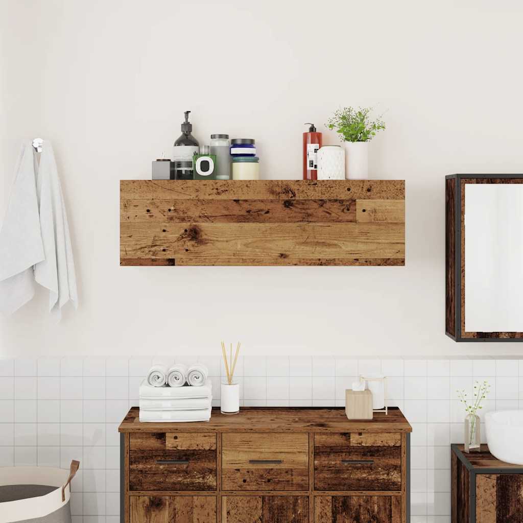 Ντουλάπι τοίχου μπάνιου Παλιό ξύλο 100x25x30 cm - Pakobazaar