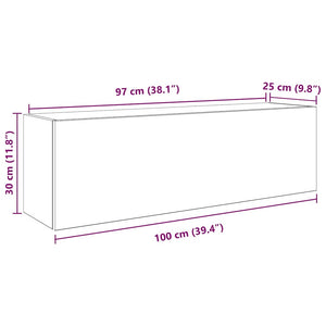 Ντουλάπι τοίχου μπάνιου Παλιό ξύλο 100x25x30 cm - Pakobazaar