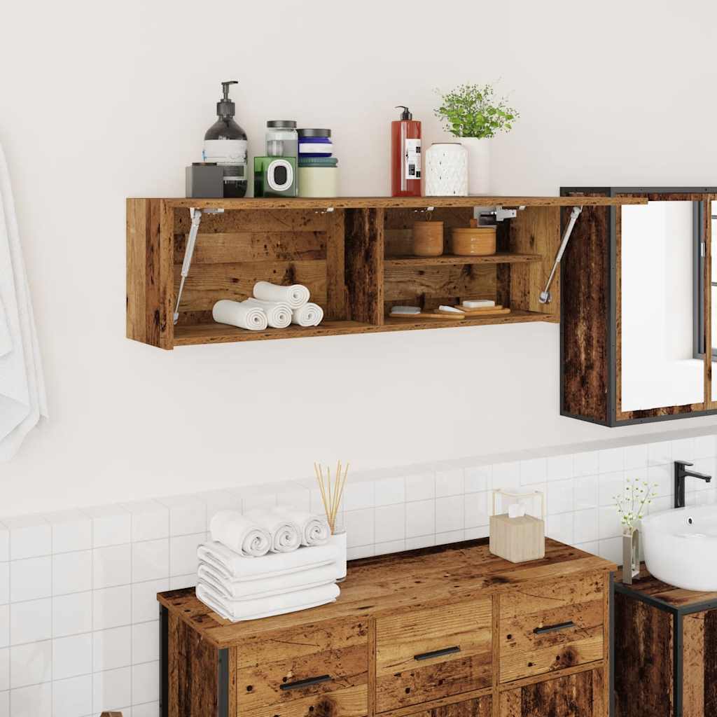 Ντουλάπι τοίχου μπάνιου Παλιό ξύλο 100x25x30 cm - Pakobazaar