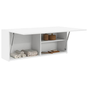 ντουλάπι τοίχου μπάνιου λευκό 100x25x40 cm κατασκευασμένο ξύλο