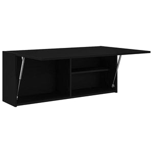 ντουλάπι τοίχου μπάνιου μαύρο 100x25x40 cm κατασκευασμένο ξύλο - Pakobazaar