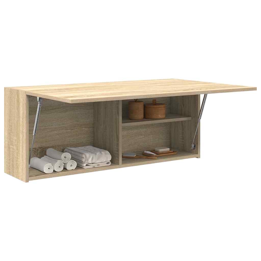 Ντουλάπι τοίχου μπάνιου Sonoma Oak 100x25x40 cm - Pakobazaar