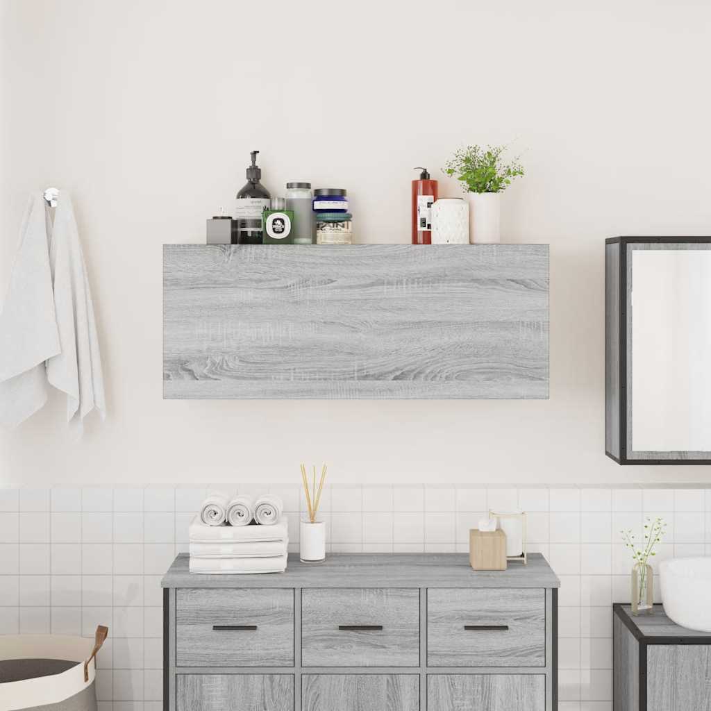 Ντουλάπι τοίχου μπάνιου Γκρι Sonoma 100x25x40 cm - Pakobazaar
