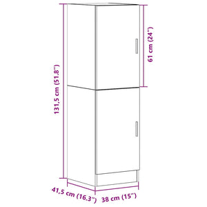 Στήλη Κουζίνας Λευκή 38x41,5x131,5 εκ. από Επεξεργασμένο Ξύλο