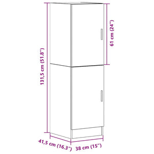Στήλη Κουζίνας Μαύρη 38x41,5x131,5 εκ. από Επεξεργασμένο Ξύλο - Pakobazaar