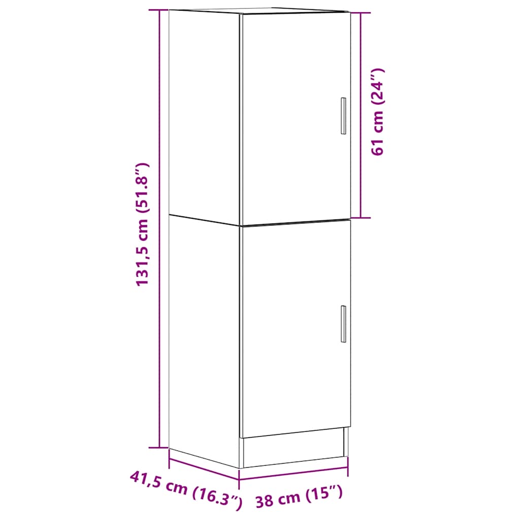 Στήλη Κουζίνας Sonoma Δρυς 38x41,5x131,5 εκ Επεξεργασμένο Ξύλο - Pakobazaar