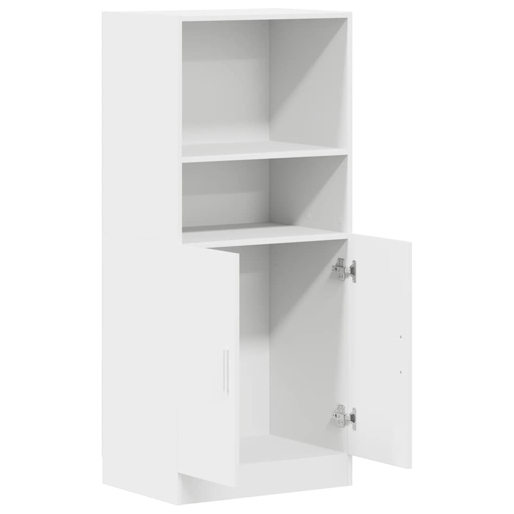 Στήλη Κουζίνας Λευκή 57x41,5x131,5 εκ. από Επεξεργασμένο Ξύλο - Pakobazaar