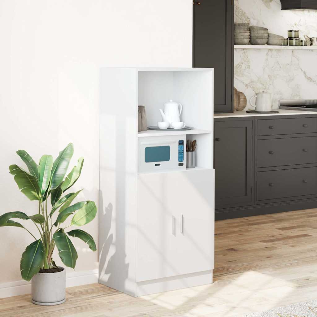 Στήλη Κουζίνας Λευκή 57x41,5x131,5 εκ. από Επεξεργασμένο Ξύλο - Pakobazaar