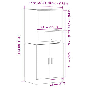 Στήλη Κουζίνας Sonoma Δρυς 57x41,5x131,5 εκ. Επεξεργασμένο Ξύλο