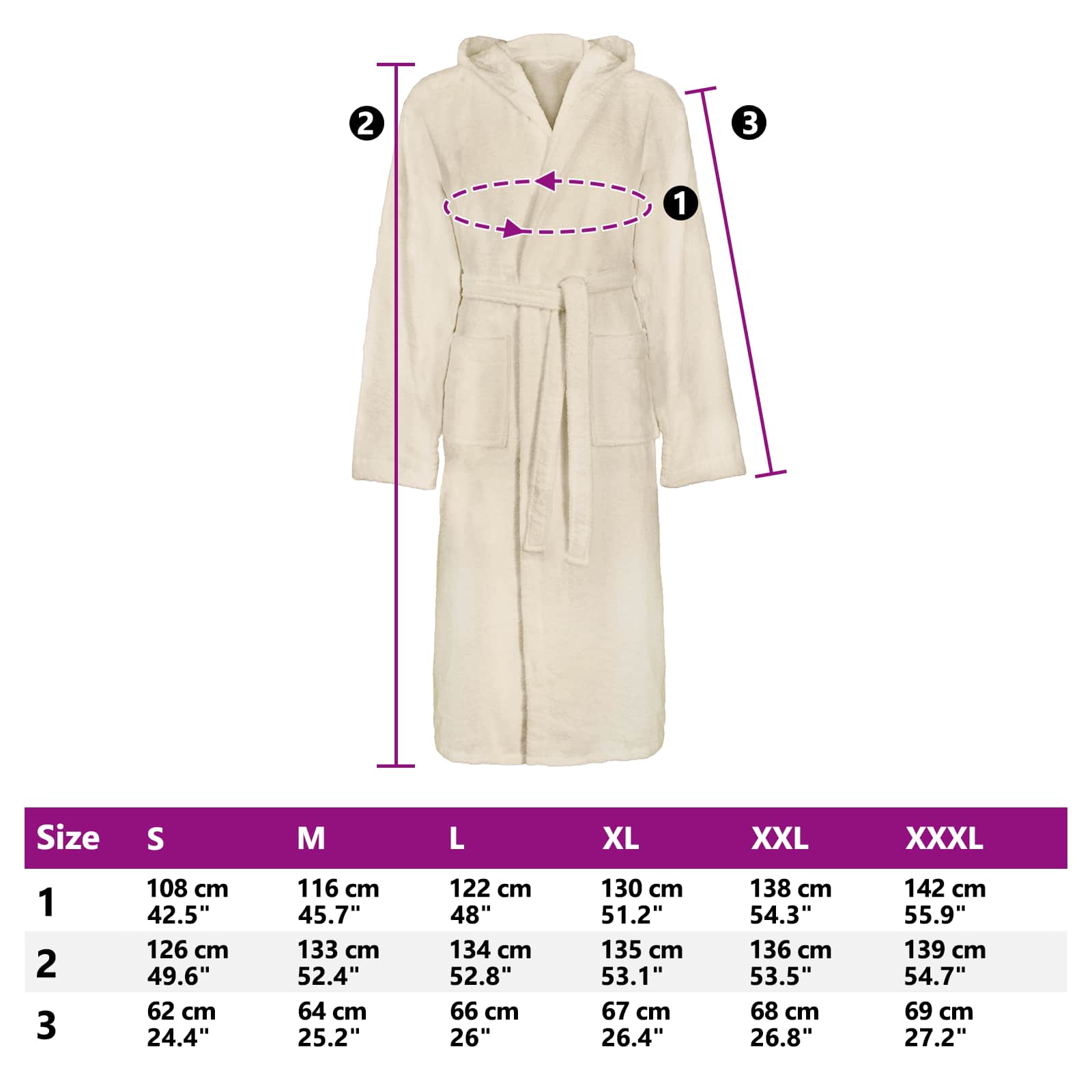 Μπουρνούζι KINN Κρεμ XXL Βαμβάκι - Pakobazaar