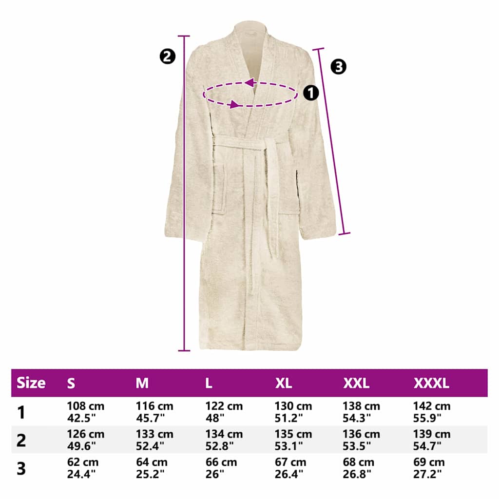 Μπουρνούζι KINN Κρεμ XXXL Βαμβάκι