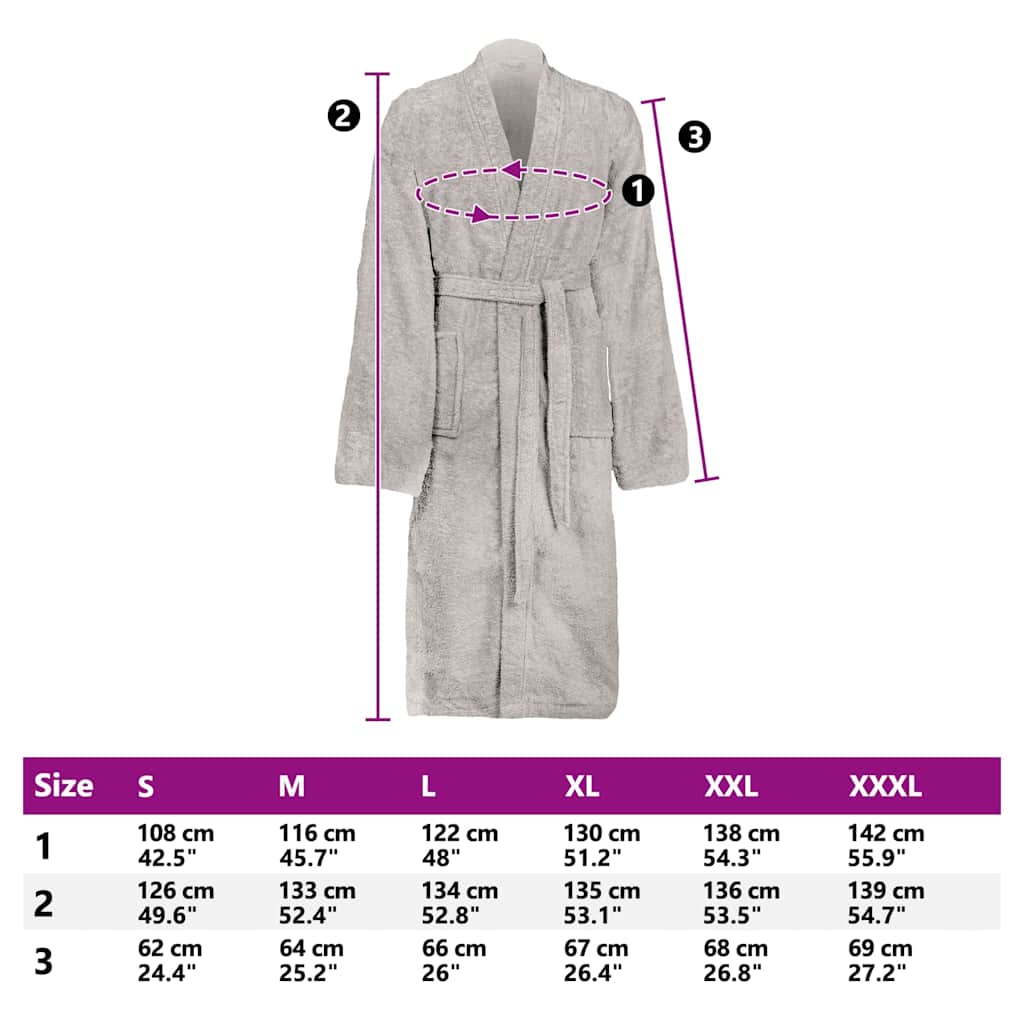 Μπουρνούζι KINN Γκρι XXL Βαμβάκι