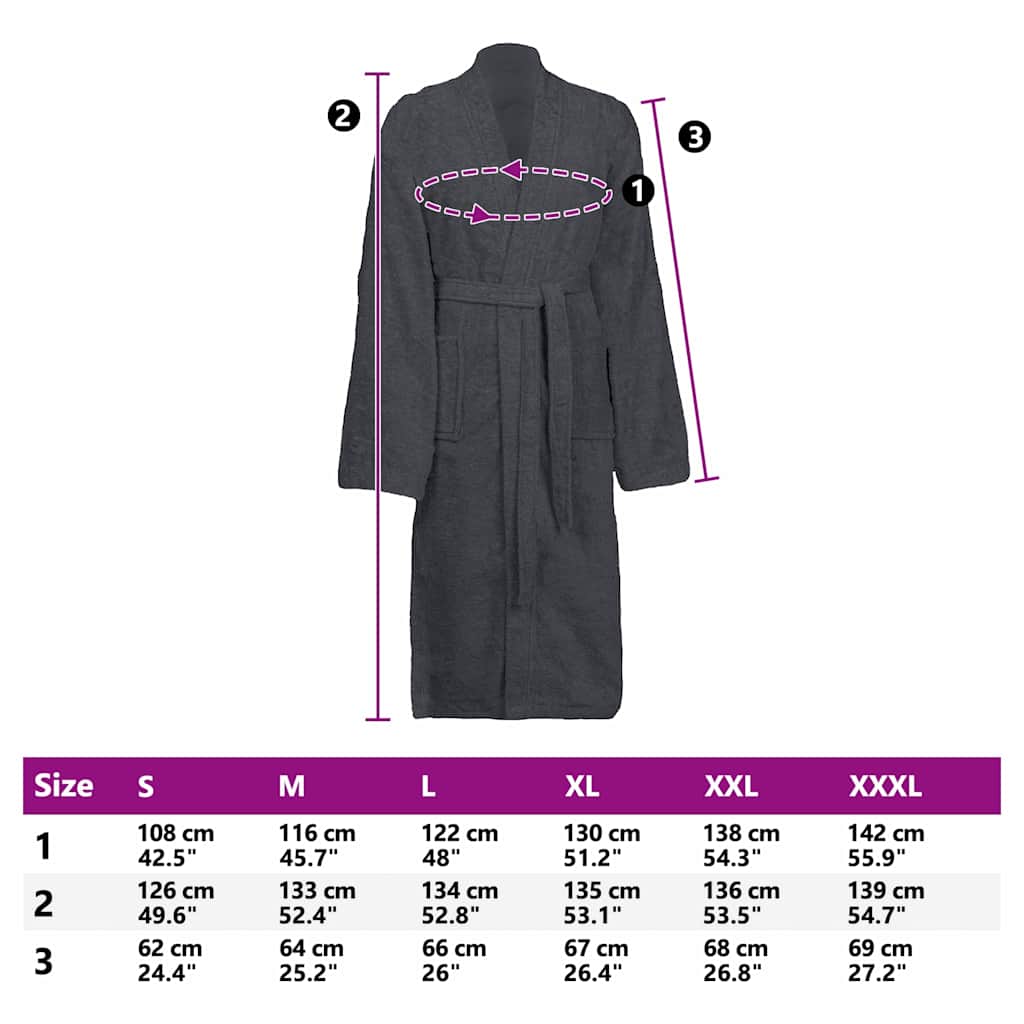 Μπουρνούζι KINN Ανθρακί S Βαμβάκι