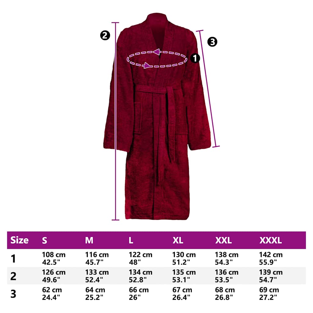 Μπουρνούζι KINN Κόκκινο XXL Βαμβάκι