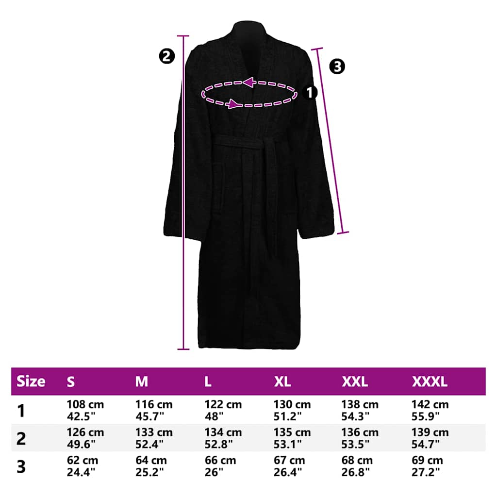 Μπουρνούζι KINN Μαύρο S Βαμβάκι