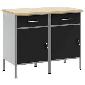 Ντουλάπα Εργασίας 2 pcs Μαύρο και Γκρι 100 x 55 x 85 εκ. - Pakobazaar
