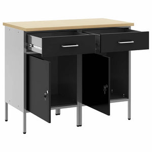 Ντουλάπα Εργασίας 2 pcs Μαύρο και Γκρι 100 x 55 x 85 εκ. - Pakobazaar