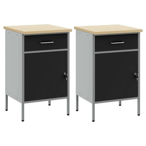 Ντουλάπα Εργασίας 2 pcs Μαύρο και Γκρι 100 x 55 x 85 εκ. - Pakobazaar