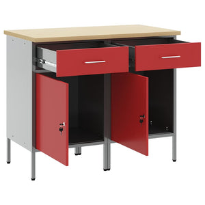 Ντουλάπα Εργασίας 2 pcs Κόκκινο και Γκρι 100 x 55 x 85 εκ. - Pakobazaar