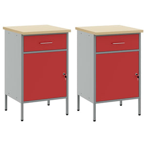 Ντουλάπα Εργασίας 2 pcs Κόκκινο και Γκρι 100 x 55 x 85 εκ. - Pakobazaar