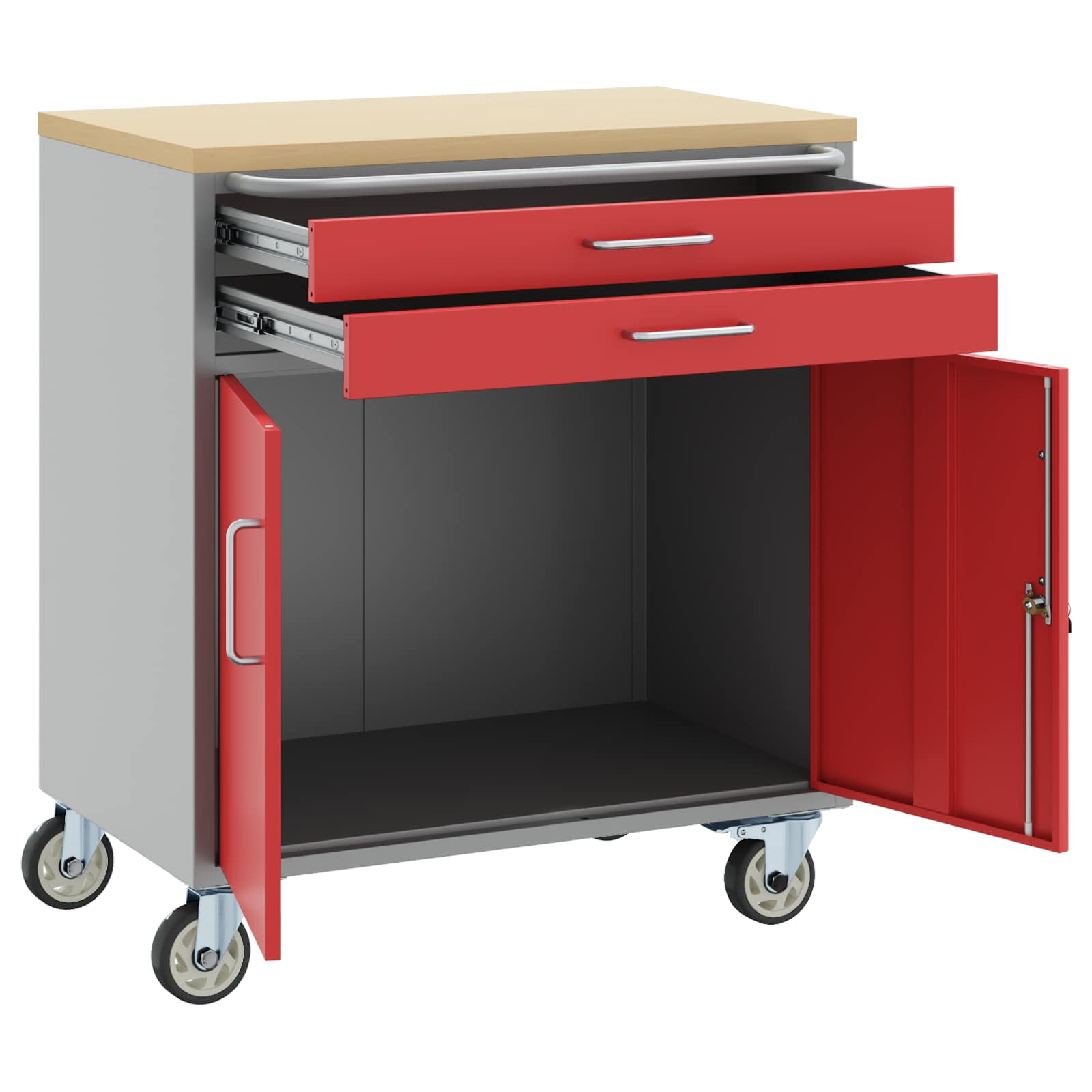 Ντουλάπα Εργασίας 2 pcs Κόκκινο και Γκρι 75 x 45 x 85 εκ. - Pakobazaar