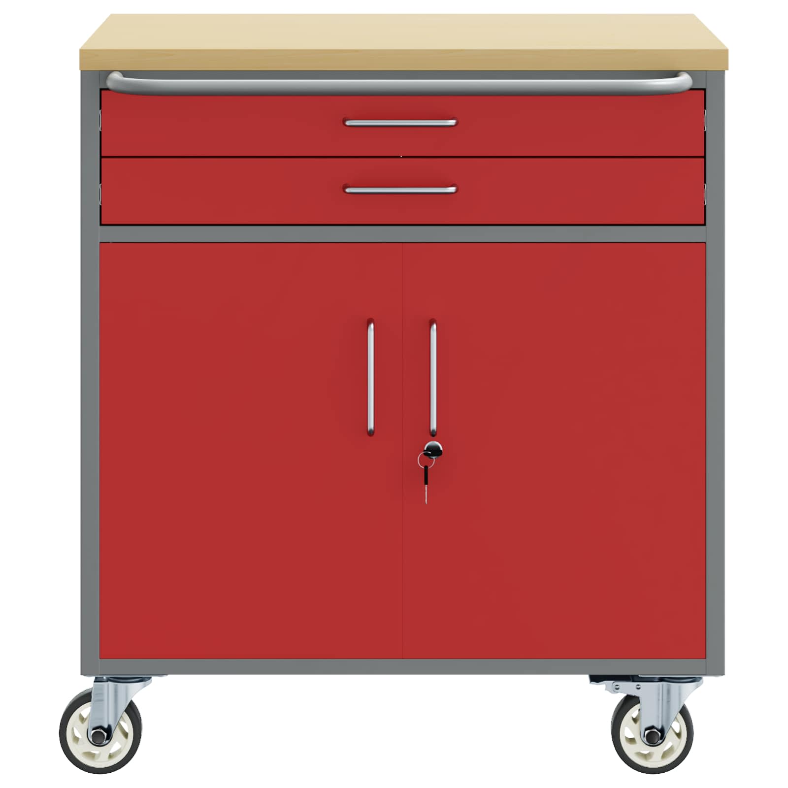 Ντουλάπα Εργασίας 2 pcs Κόκκινο και Γκρι 75 x 45 x 85 εκ. - Pakobazaar