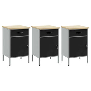 Ντουλάπα Εργασίας 3 pcs Μαύρο και Γκρι 150 x 55 x 85 εκ - Pakobazaar