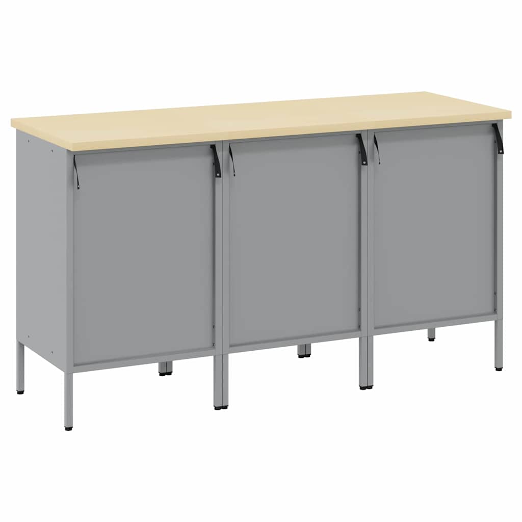 Ντουλάπα Εργασίας 3 pcs Μαύρο και Γκρι 150 x 55 x 85 εκ - Pakobazaar
