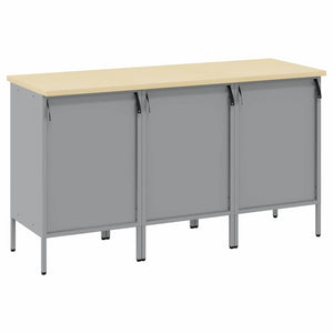 Ντουλάπα Εργασίας 3 pcs Μαύρο και Γκρι 150 x 55 x 85 εκ - Pakobazaar