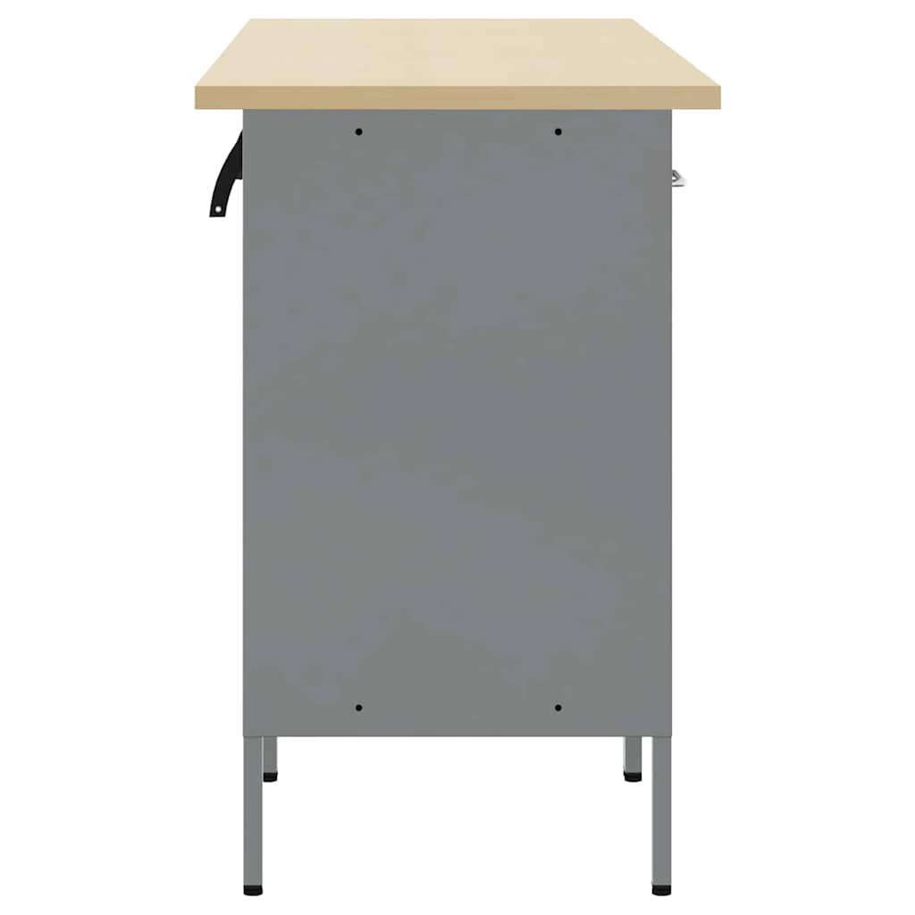 Ντουλάπα Εργασίας 3 pcs Μαύρο και Γκρι 150 x 55 x 85 εκ - Pakobazaar