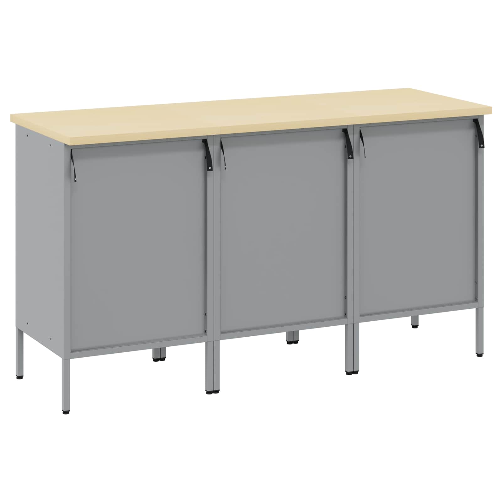 Ντουλάπα Εργασίας 3 pcs Κόκκινο και Γκρι 150 x 55 x 85 εκ - Pakobazaar
