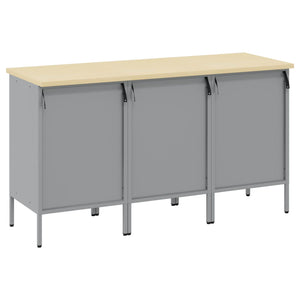 Ντουλάπα Εργασίας 3 pcs Κόκκινο και Γκρι 150 x 55 x 85 εκ - Pakobazaar