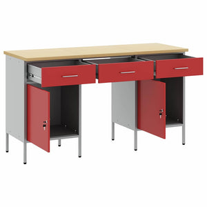 Ντουλάπα Εργασίας με συρτάρι 3 pcs Κόκκινο 150 x 55 x 85 εκ - Pakobazaar