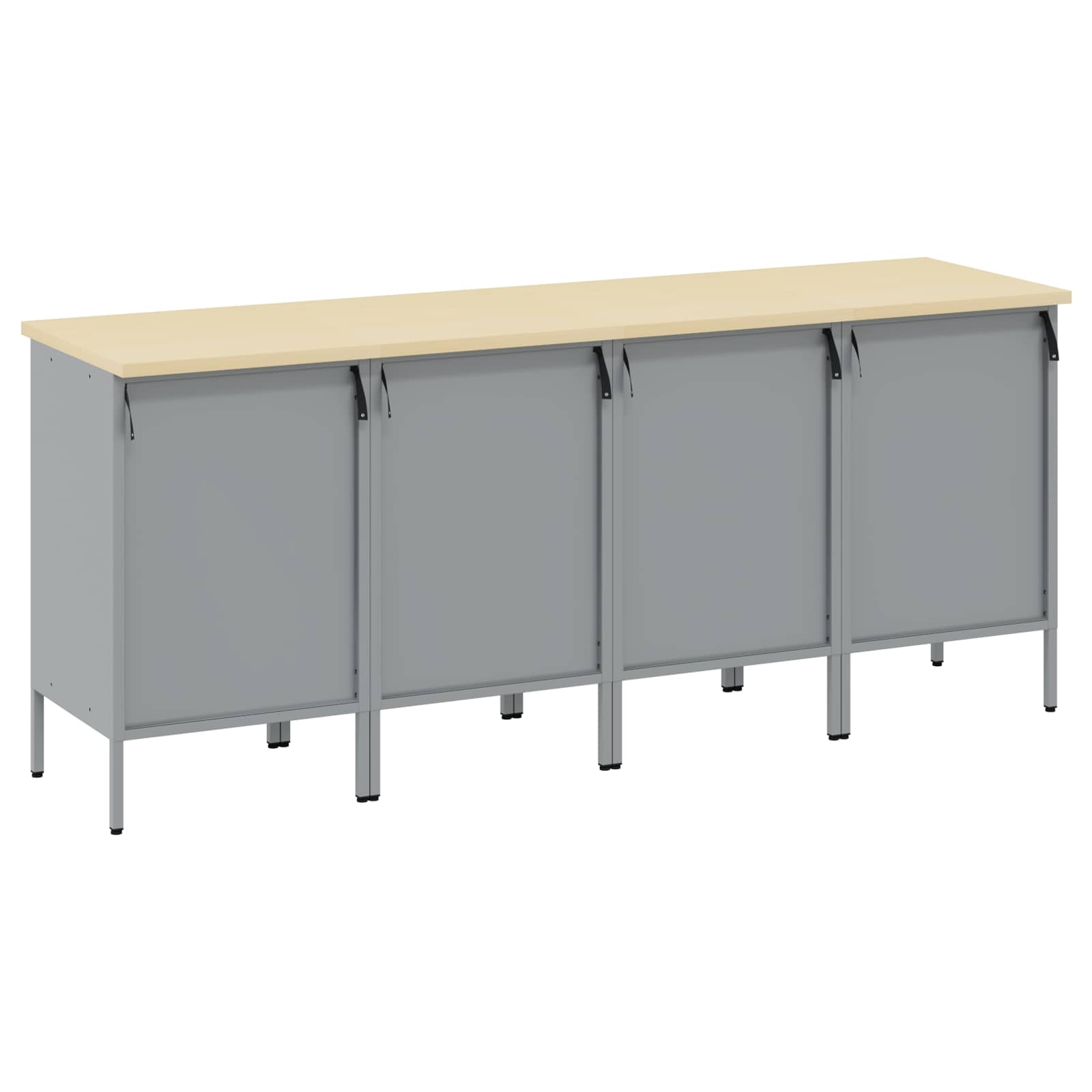 Ντουλάπα Εργασίας 4 pcs Μαύρο και Γκρι 200 x 55 x 85 εκ - Pakobazaar