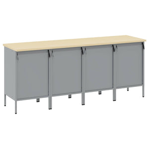 Ντουλάπα Εργασίας 4 pcs Μαύρο και Γκρι 200 x 55 x 85 εκ - Pakobazaar
